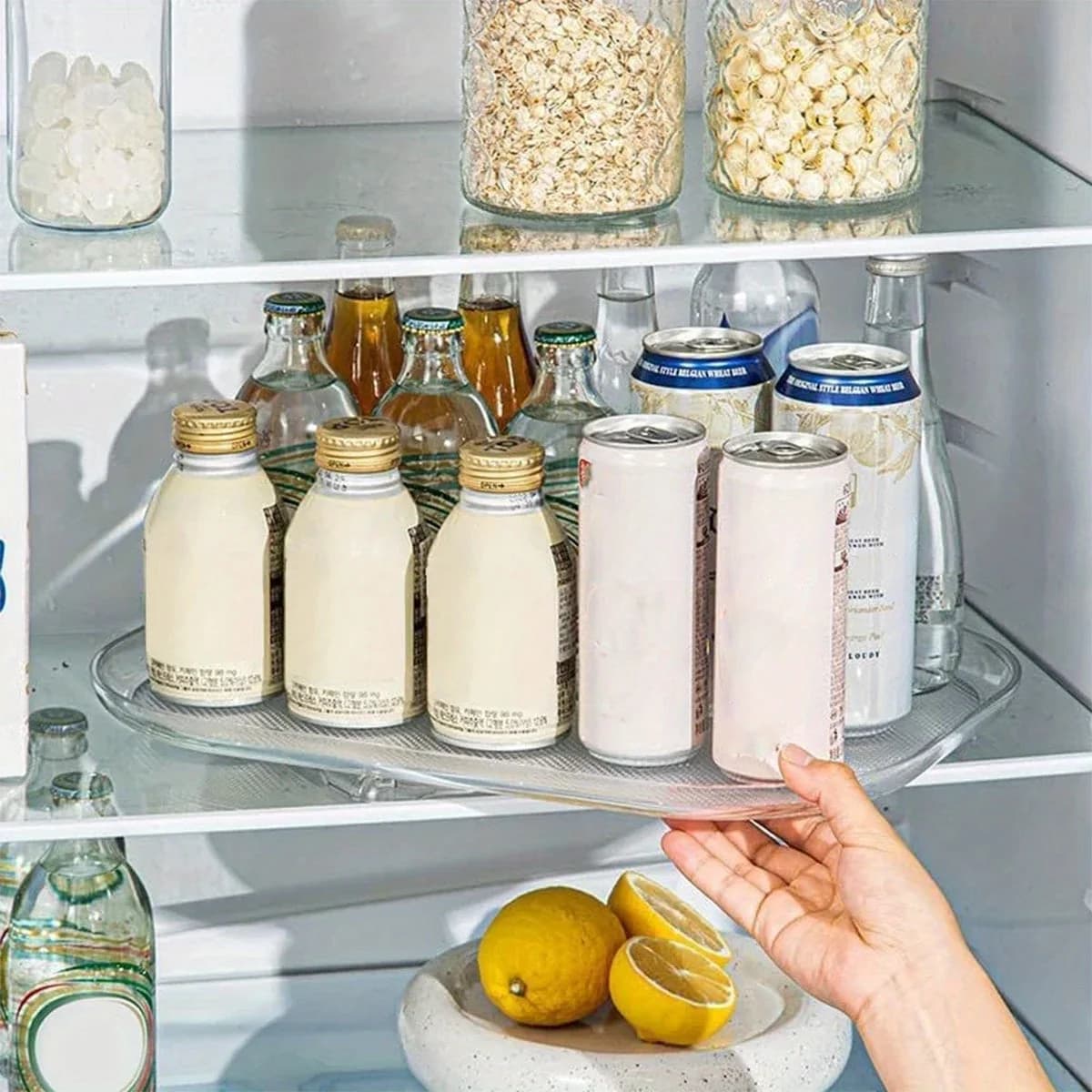 Obrotowy organizer 360° do lodówki i szafki – taca na przyprawy, kosmetyki i akcesoria